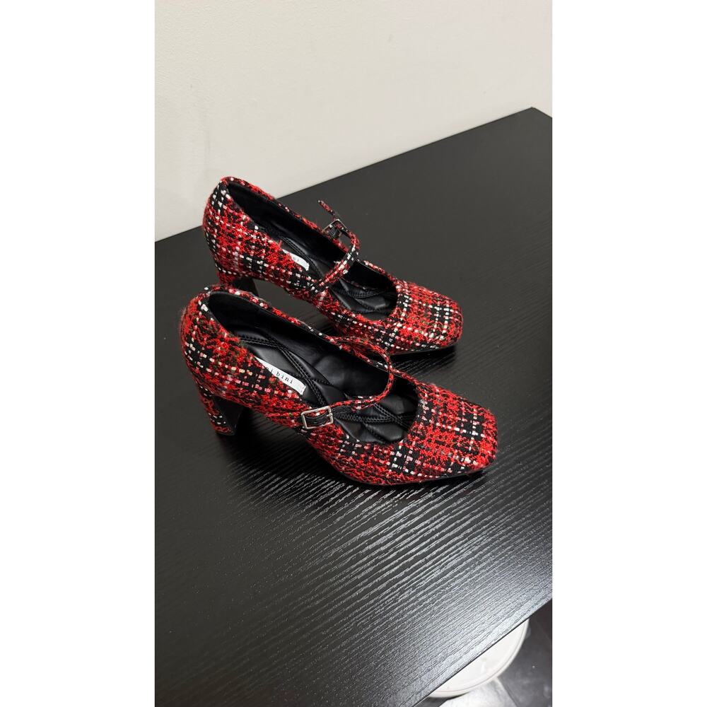 Gianni Bini Red Tweed Mary Jane Heels Women’s Size 6M Block Heel Pumps $80 NWOB - Picture 9 of 15